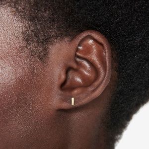 *PAIR* MINI BAR STUDS - ANINE BING - SOLID 14K YELLOW GOLD